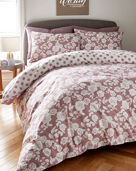 Darcy Dusky Pink Duvet Cover Set J D Williams 8306