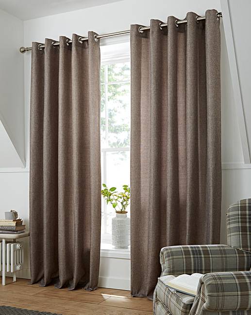 Basket Weave Long Length Eyelet Curtains Ambrose Wilson