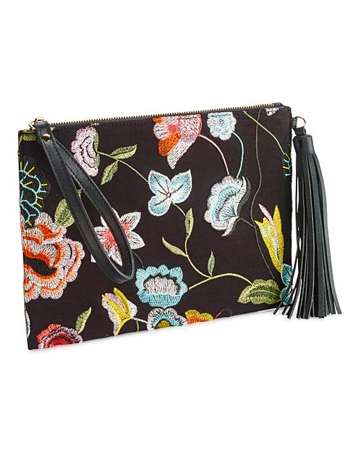 Floral Embroidered Clutch Bag | Marisota