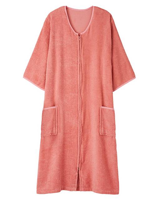 towelling robe with zip