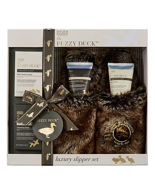 Fuzzy Duck Furry Slipper Gift Set Fifty Plus