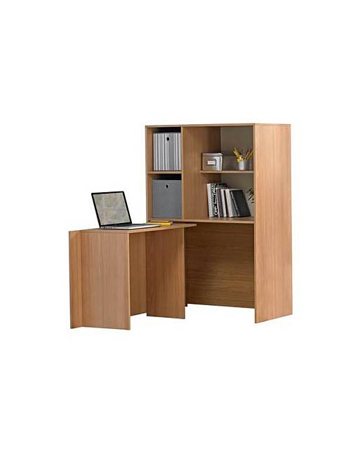 Calgary Hideaway Corner Desk Oak Effect J D Williams
