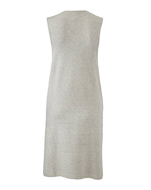 Grey Marl Boucle Sleeveless Waistcoat J D Williams