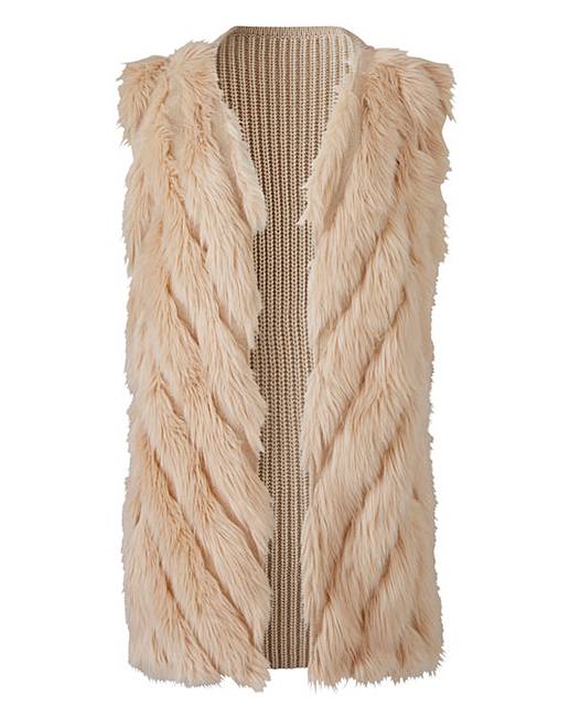 Knitted Faux Fur Gilet J D Williams