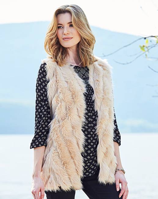 Knitted Faux Fur Gilet J D Williams