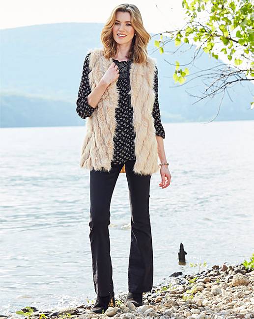 Knitted Faux Fur Gilet J D Williams