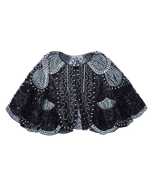 Sequin Beaded Cape Simply Be