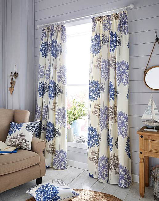 Millie Floral Pencil Pleat Curtains Ambrose Wilson