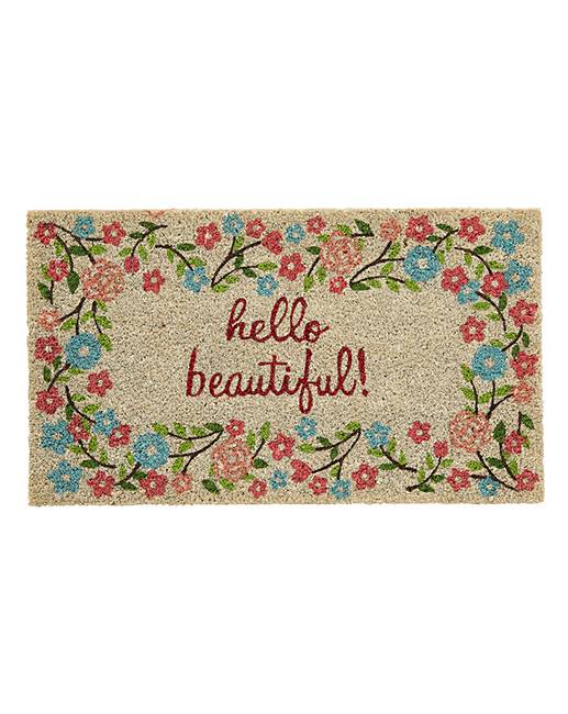 Hello Beautiful! Glitter Door Mat Julipa