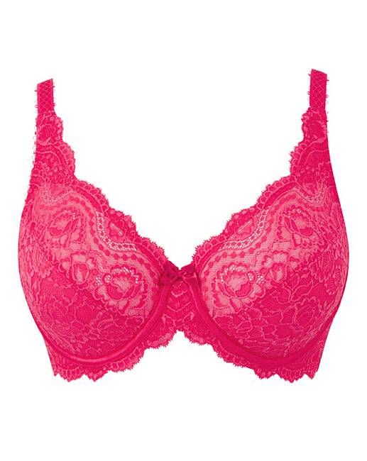 Playtex Flower Lace Bright Pink Bra J D Williams