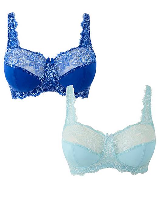 2 Pack Ella Non Wired Royal/Ice Bras Crazy Clearance