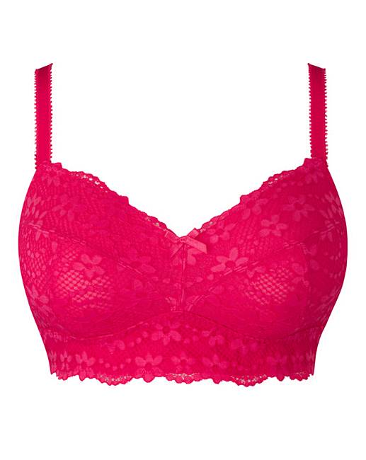 Daisy Lace Non Wired Hot Pink Bralette Crazy Clearance