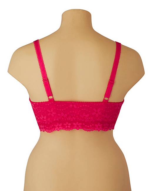 Daisy Lace Non Wired Hot Pink Bralette Simply Be