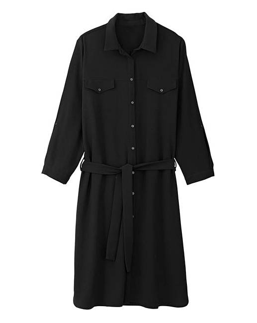 Button Sleeve Shirt Dress J D Williams
