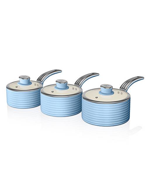Swan Retro Ceramic Saucepans Set of 3 Home Beauty & Gift Shop