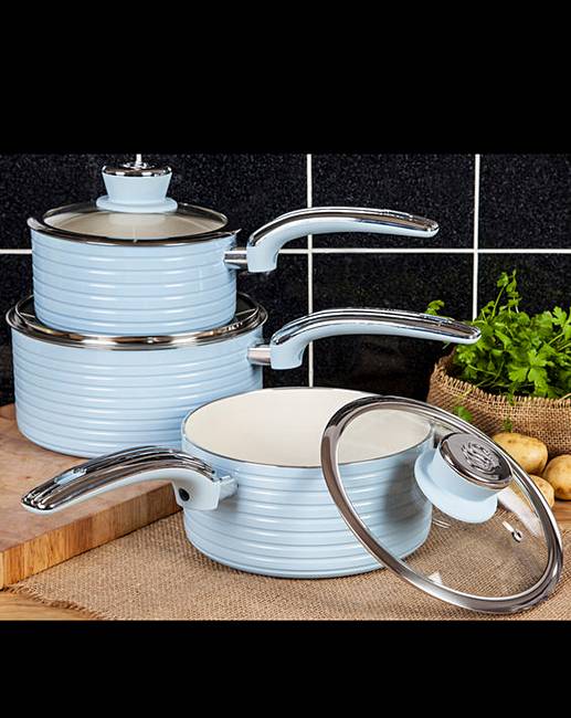 Swan Retro Ceramic Saucepans Set of 3 Home Beauty & Gift Shop