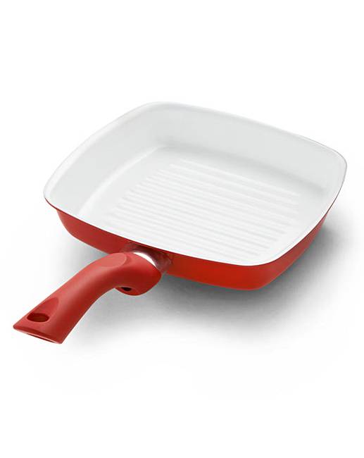 Ceramic Grill Pan Red J D Williams