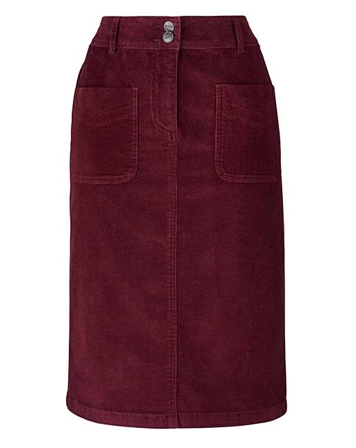 Cord Knee Length Pencil Skirt Simply Be