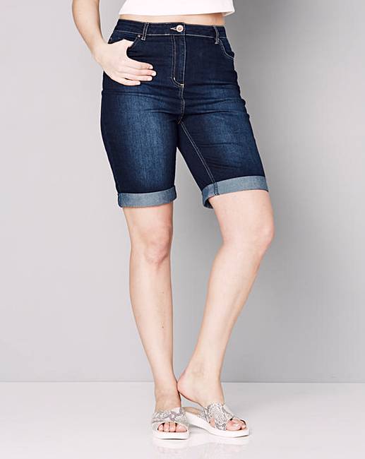 Knee Length Denim Shorts Fashion World