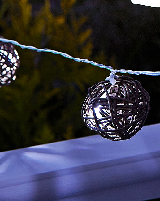 10 Rattan Globe Solar String Lights J D Williams