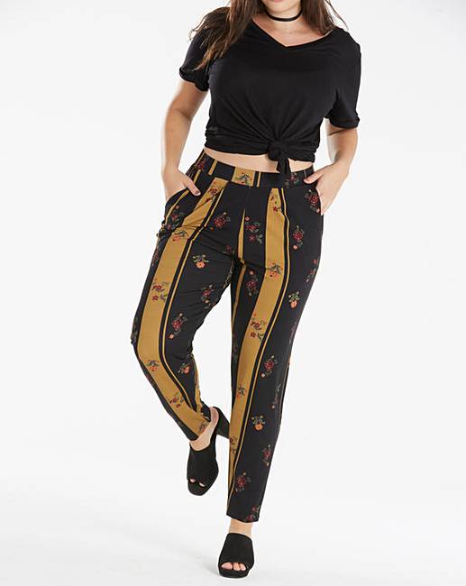 Stripe Stretch Jersey Harem Trouser | Simply Be