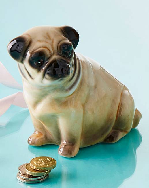 Ceramic Pug Money Box Marisota