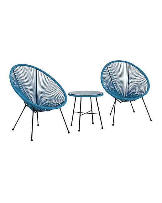 Monaco Egg Chairs and Table J D Williams