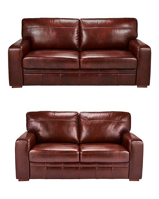 Salisbury Leather 3 plus 2 Seater Sofa J D Williams