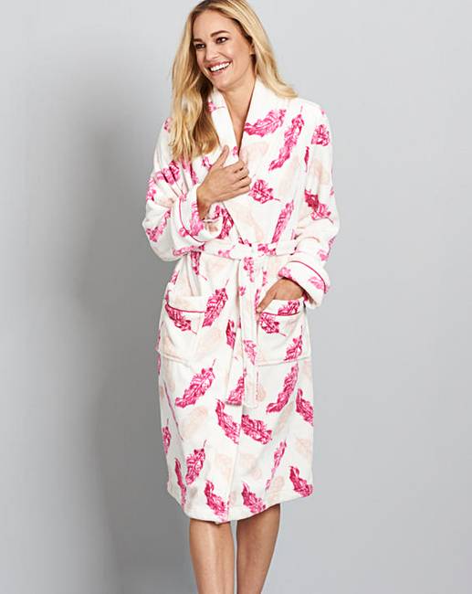 white fleece gown