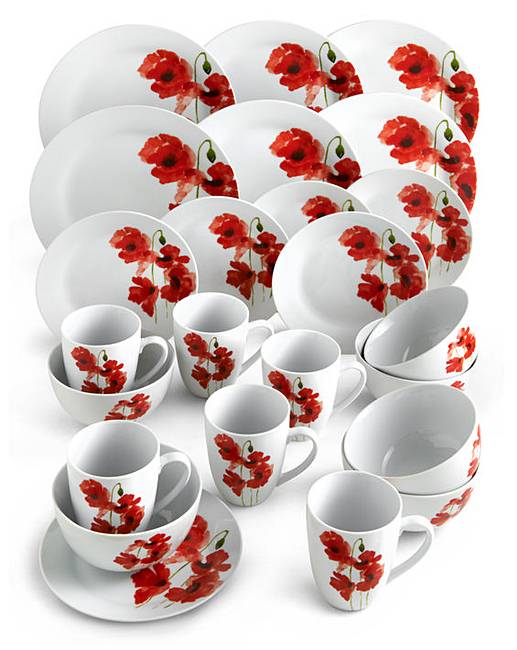 poppy 24 piece dinnerware set fashion world poppy 24 piece dinnerware set fashion world