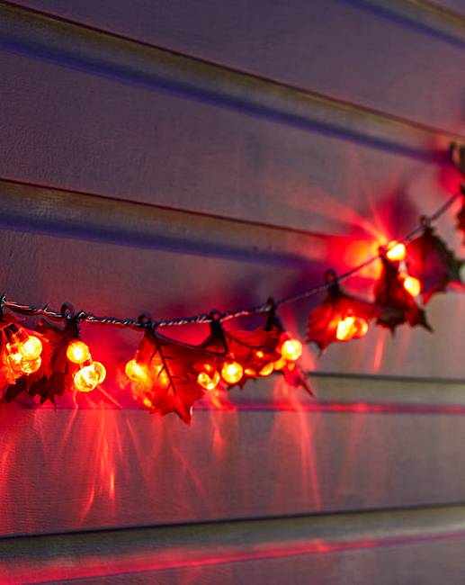 Holly & Red Berry String Lights Marisota