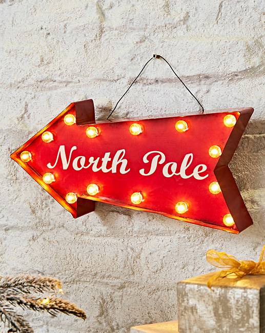 North Pole Light Up Sign Oxendales