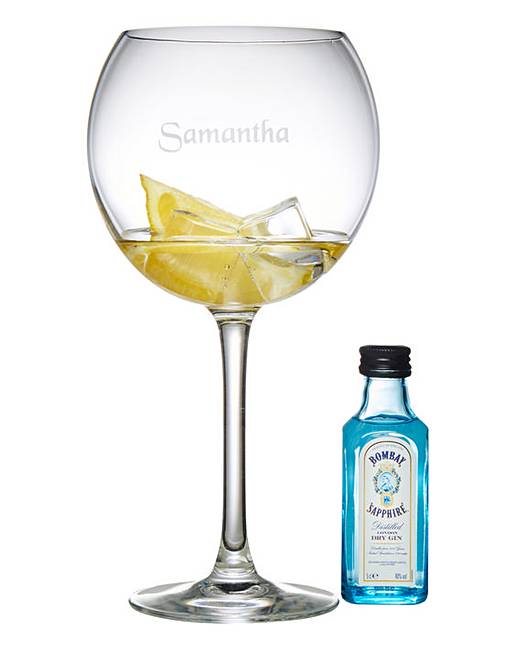 Personalised Extra Large Gin Glass and 5 Fifty Plus