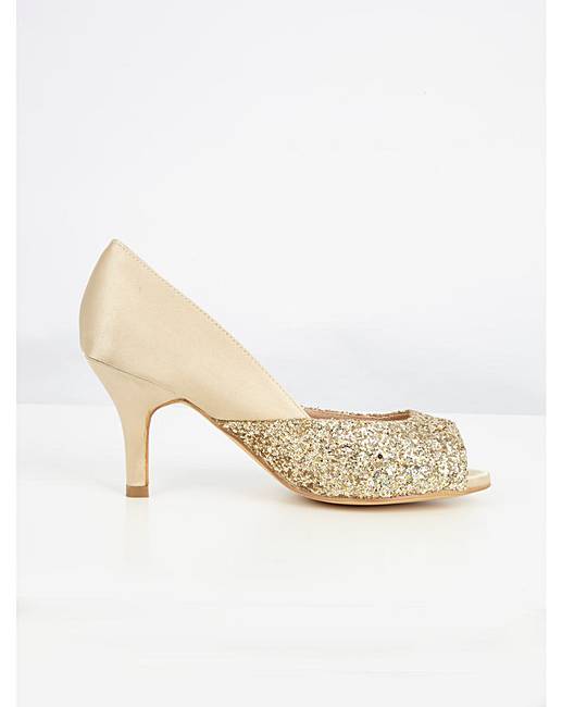 Lovedrobe Satin & Glitter Kitten Heel J D Williams