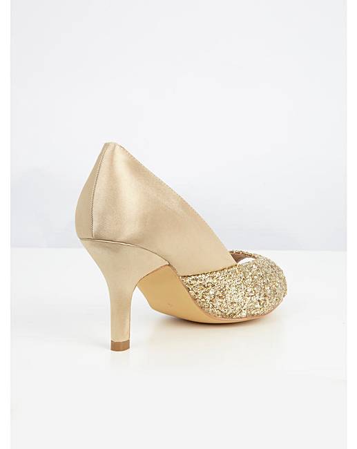 Lovedrobe Satin & Glitter Kitten Heel J D Williams
