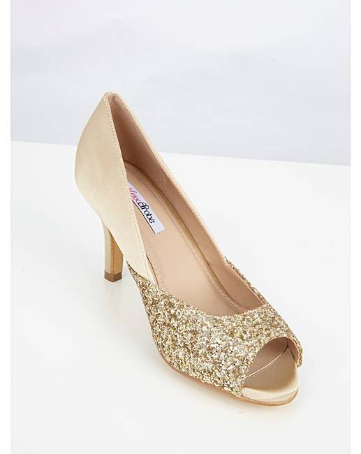 Lovedrobe Satin & Glitter Kitten Heel J D Williams