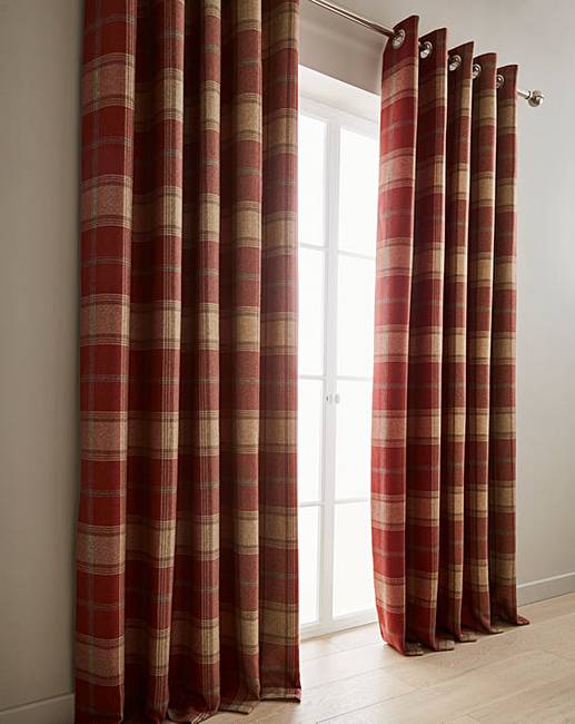 Highland Check Heavyweight Lined Curtain Fifty Plus