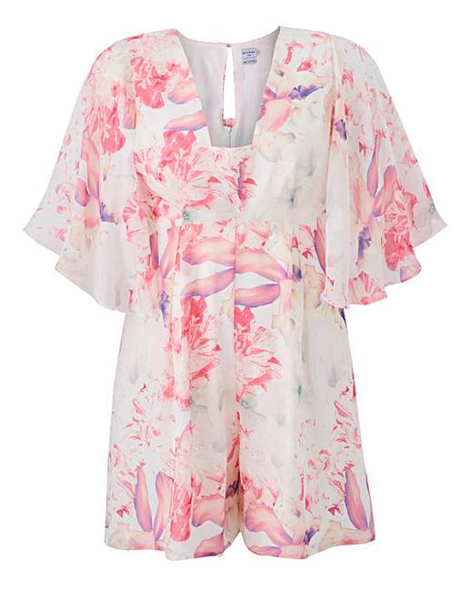Wolf & Whistle Flutter Sleeve Playsuit Simply Be