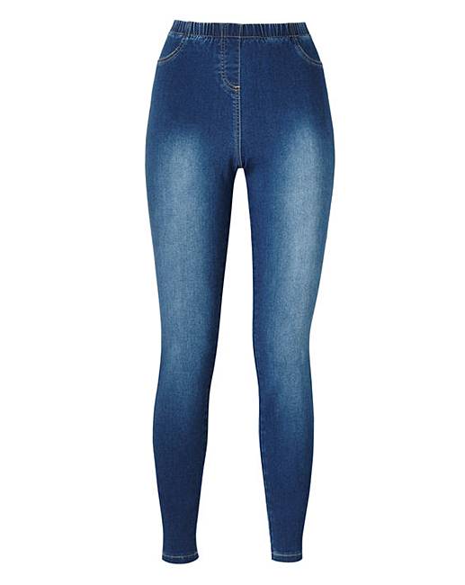 Denim Look Leggings Regular Simply Be