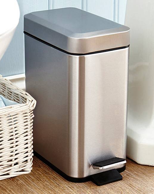 Slimline Stainless Steel Pedal Bin Fifty Plus