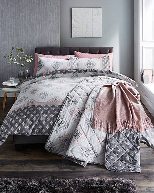 Indra Pink Reversible Duvet Cover Set J D Williams