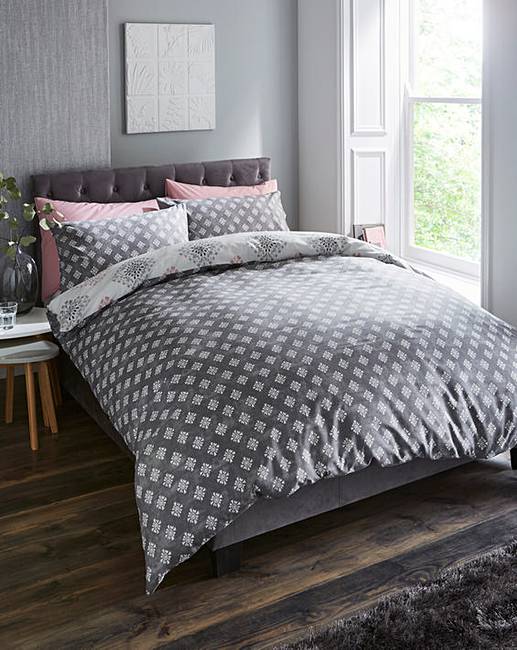 Indra Pink Reversible Duvet Cover Set J D Williams