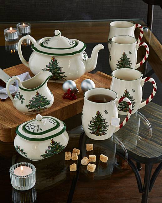 Spode Christmas Tree 3 Piece Tea Set J D Williams