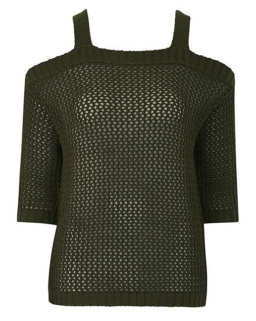 Open Knit Cold Shoulder Jumper J D Williams