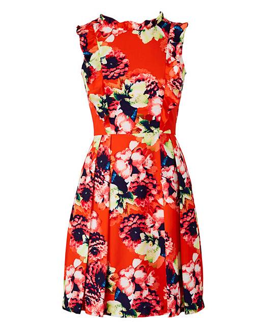 Wolf & Whistle Orange Frill Dress Simply Be