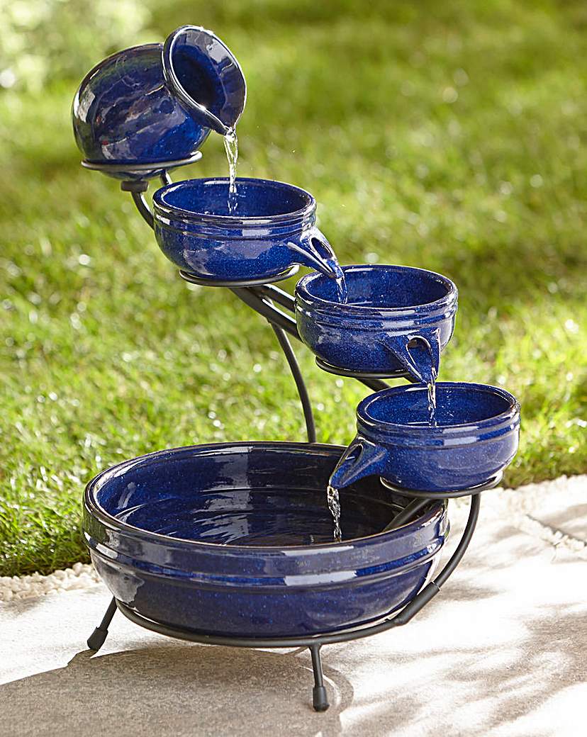 Decorative Solar Ceramic Cascade Blue Decorative Solar Ceramic Cascade Blue