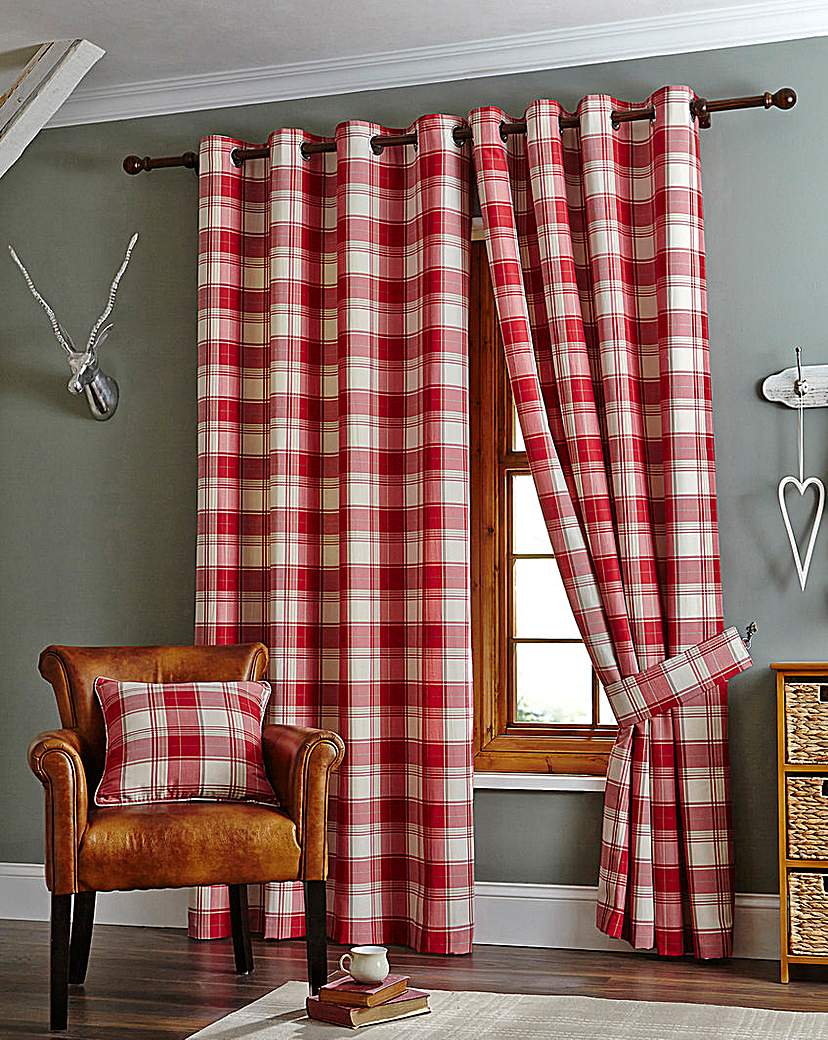 Kindle Plaid Check Eyelet Lined Curtains Kindle Plaid Check Eyelet Lined Curtains