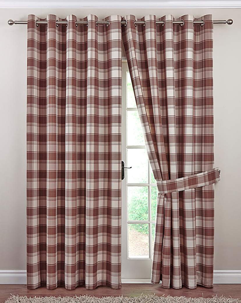 Kindle Plaid Check Eyelet Lined Curtains Kindle Plaid Check Eyelet Lined Curtains