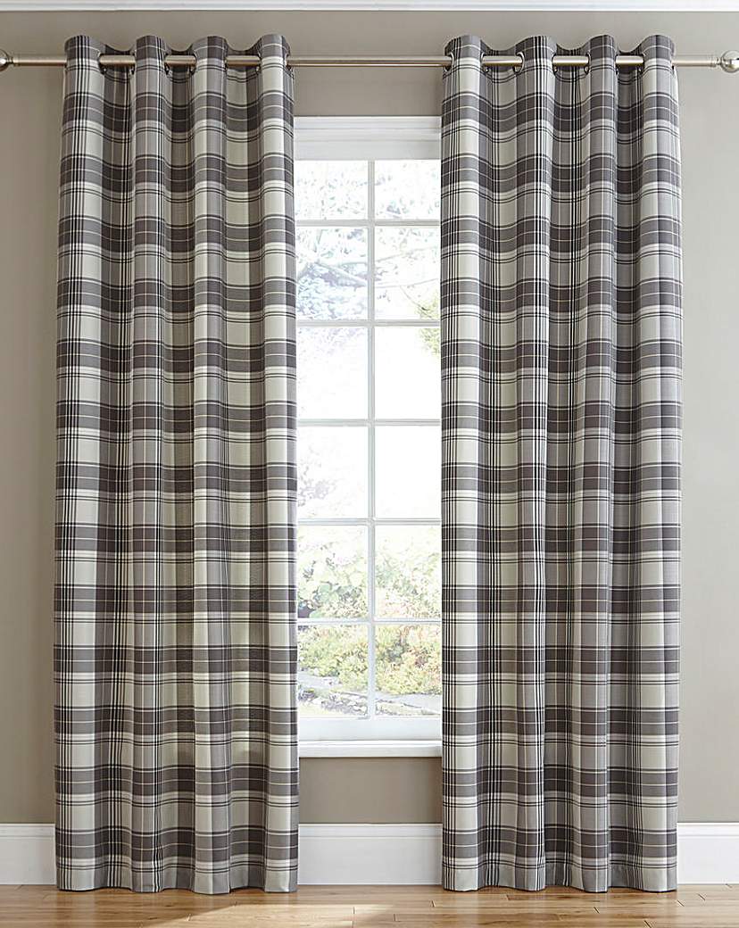 Kindle Plaid Check Eyelet Lined Curtains Kindle Plaid Check Eyelet Lined Curtains