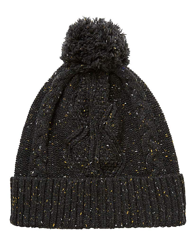 Label J Cable Knit Nep Beanie Hat Label J Cable Knit Nep Beanie Hat
